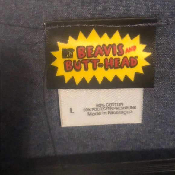 Officially Licensed MTV’s Beavis & Butt-Head Air Guitar Men’s LG Black T-Shirt - Picture 3 of 6